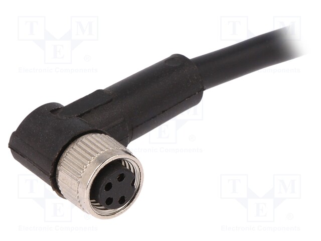 Connection lead; M8; PIN: 4; angled; 10m; plug; 60VAC; 4A; -25÷80°C