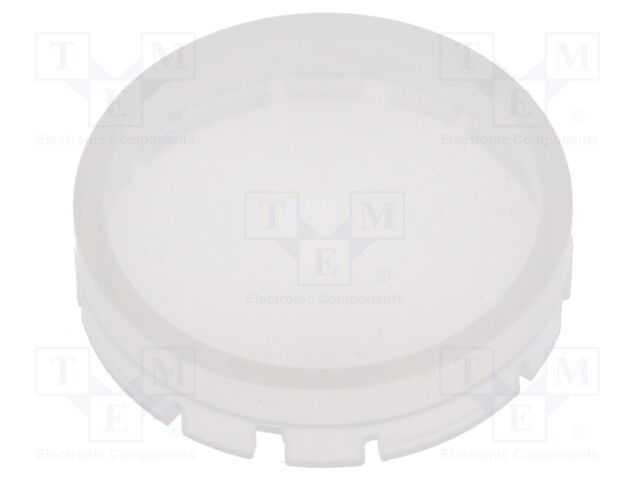 Actuator lens; white opal; Face dim: Ø19.7mm; H: 6mm