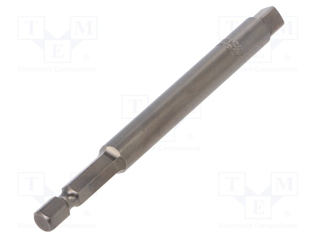 Adapter; Overall len: 100mm; Mounting: 1/4" (C6,3mm),square 1/4"