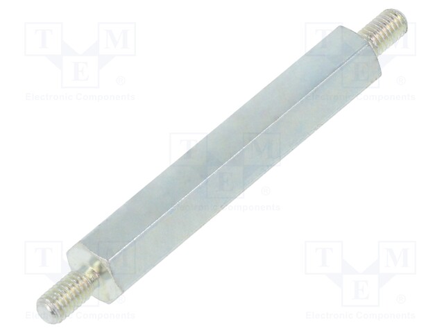 Screwed spacer sleeve; 35mm; Ext.thread: M3; hexagonal; steel