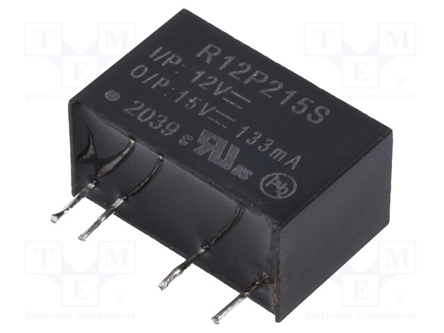 Converter: DC/DC; 2W; Uin: 10.8÷13.2V; Uout: 15VDC; Iout: 133mA; SIP7