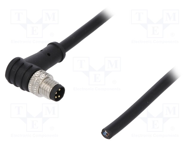 Connector: M8; male; PIN: 4; angled 90°; plug; 3A; 30V; IP65/IP67; 1m