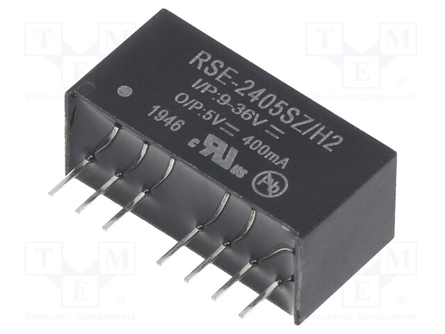 Converter: DC/DC; 2W; Uin: 9÷36V; Uout: 5VDC; Iout: 400mA; SIP8; 4.7g