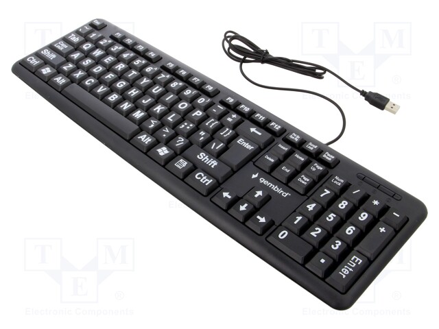Keyboard; black; USB A; wired,US layout; 1.5m