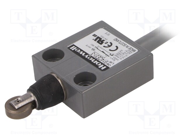 Limit switch; oblong metal roller Ø12,4mm; SPDT; 5A; max.240VAC