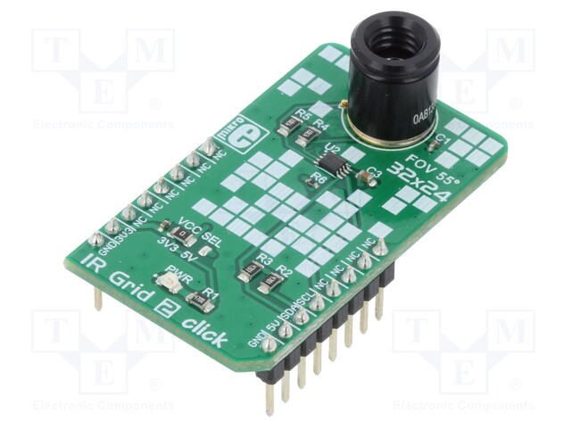 Click board; IR; I2C; MLX90640; mikroBUS connector; 3.3/5VDC