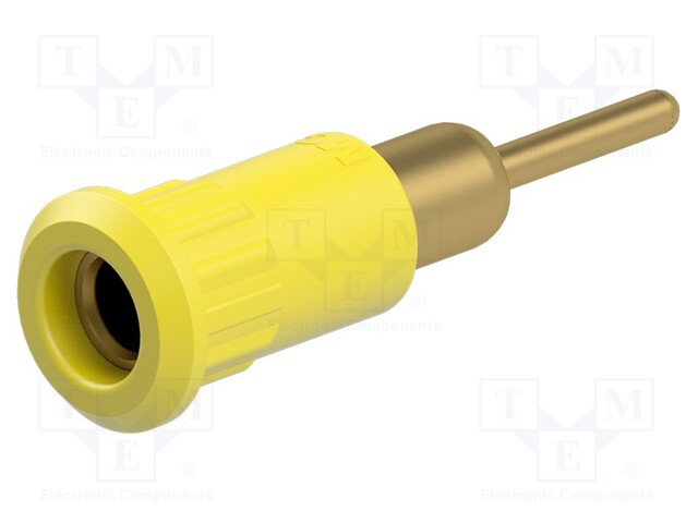 Socket; 4mm banana; 25A; 30VAC; 60VDC; yellow; gold-plated