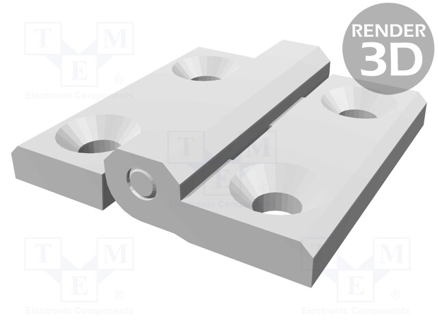 Hinge; Width: 40mm; technopolymer (PA); white; H: 40mm