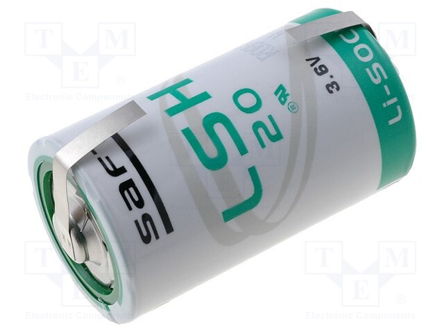 Battery: lithium; 3.6V; D; soldering lugs; Ø33.5x61.5mm; 13000mAh