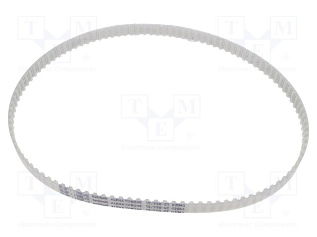 Timing belt; T5; W: 10mm; H: 2.2mm; Lw: 550mm; Tooth height: 1.2mm