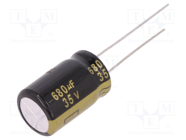 Capacitor: electrolytic; low impedance; THT; 680uF; 35VDC; ±20%