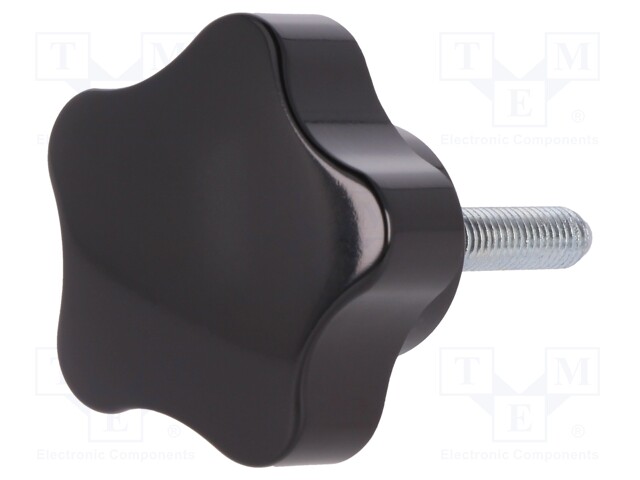 Knob; Dia: 40mm; M6; 30mm; H: 27mm; duroplast (PF); black; -20÷110°C