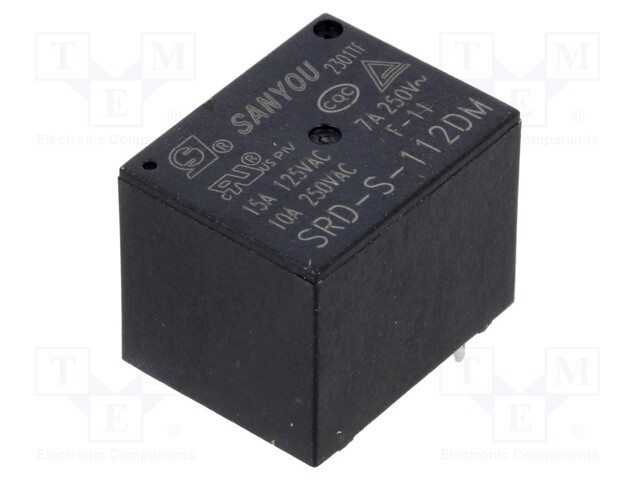 Relay: electromagnetic; SPST-NO; 10A; THT; Series: SRD; 100mΩ