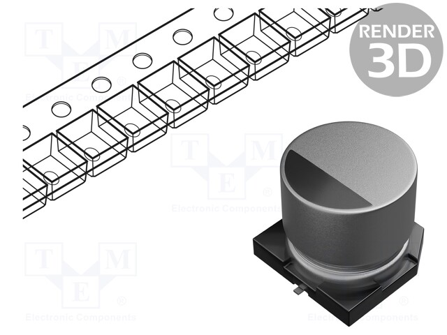 Capacitor: electrolytic; SMD; 470uF; 10VDC; Ø10x10.2mm; 3000h