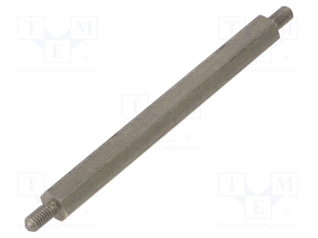 Screwed spacer sleeve; 55mm; Ext.thread: M3; hexagonal