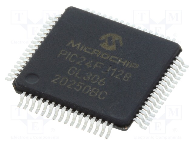 PIC microcontroller; Memory: 128kB; SRAM: 8B; SMD; TQFP64