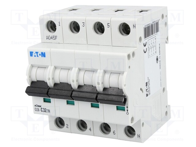 Circuit breaker; 400VAC; Inom: 32A; Poles: 3+N; DIN; Charact: C; 6kA