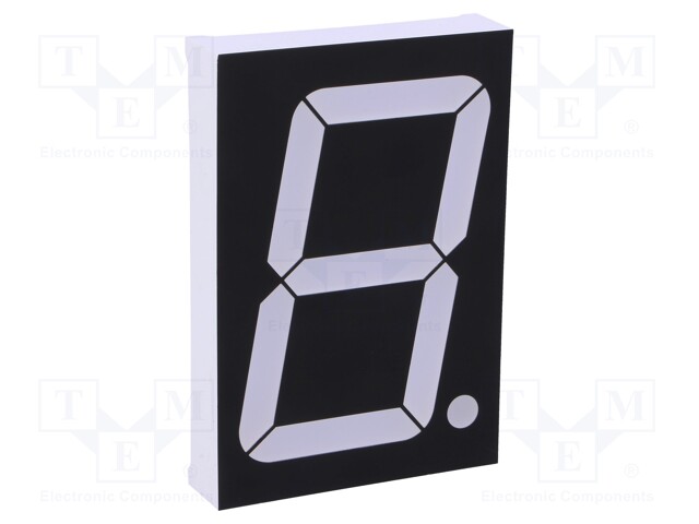 Display: LED; 7-segment; 56mm; 2.3"; No.char: 1; yellow; 30mcd