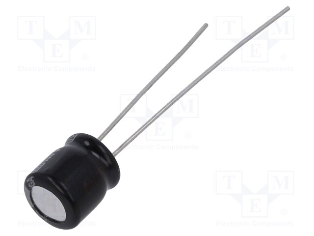 Capacitor: electrolytic; THT; 22uF; 35VDC; Ø6.3x7mm; Pitch: 2.5mm