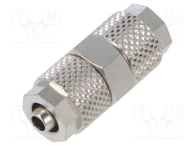 Screw-on fitting; inline splice; max.15bar; nickel plated brass