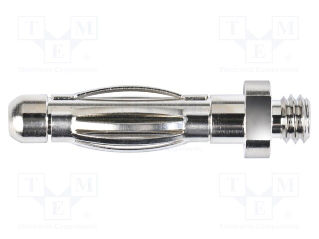 Plug; 4mm banana; 32A; 33VAC; 70VDC; 23mm; nickel plated; Thread: M4