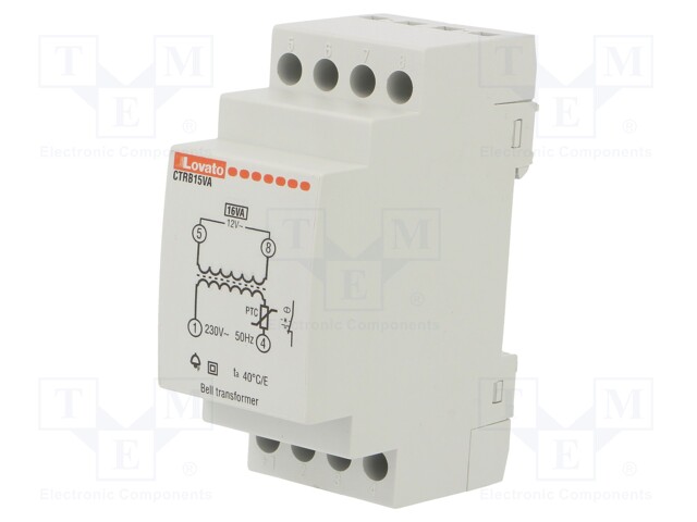 Transformer: mains; 15VA; 230VAC; 12V; Leads: terminal block