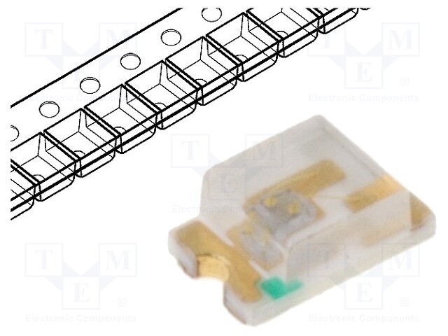 LED; SMD; 0805; green; 80÷200mcd; 2x1.25x0.8mm; 130°; 2.8÷3.8V; 20mA