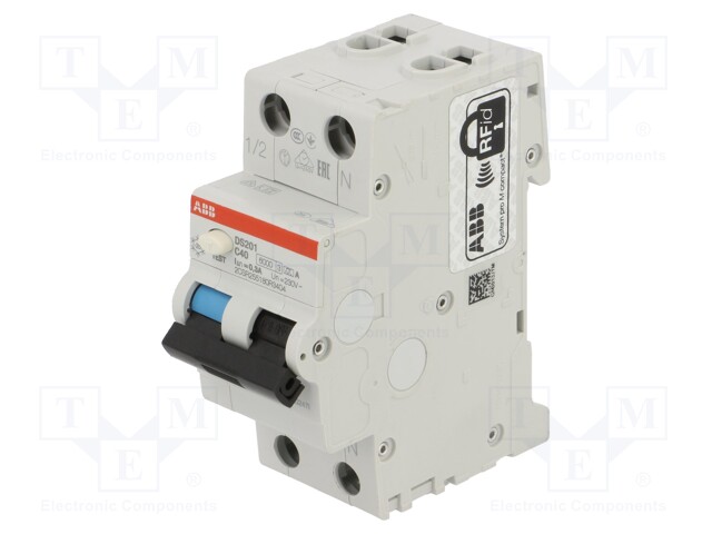 RCBO breaker; Inom: 40A; Ires: 300mA; Poles: 1+N; 230VAC; DIN; IP20