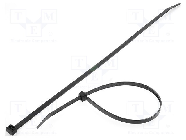 Cable tie; L: 390mm; W: 7.6mm; polyamide; 535N; black; Ømax: 100mm