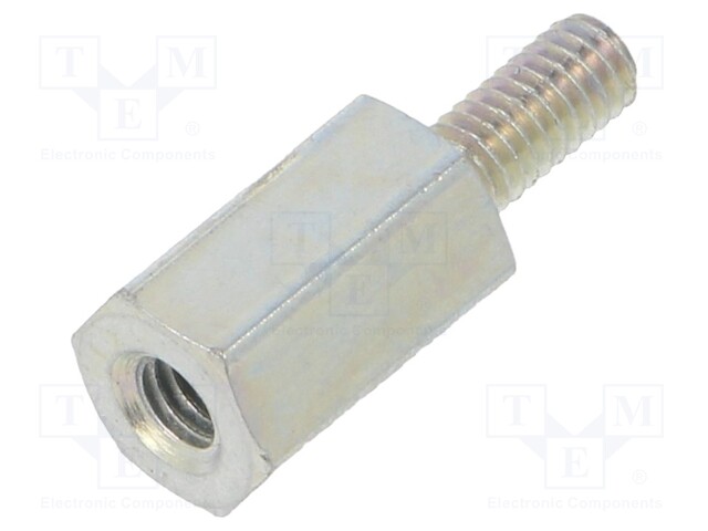 Screwed spacer sleeve; Int.thread: M2,5; 8mm; Ext.thread: M2,5