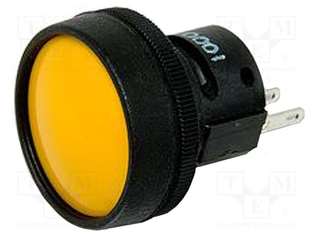 Switch: push-button; Pos: 2; SPDT; 5A/250VAC; 5A/24VDC; yellow; IP67