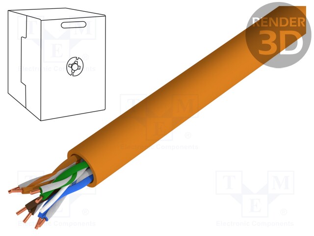 Wire; BiTLAN U/UTP; 6; data transmission; solid; Cu; 4x2x23AWG