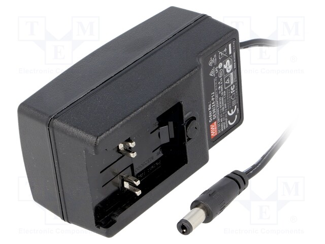 Power supply: switched-mode; 24VDC; 1.25A; Out: 5,5/2,1; 30W; 87%