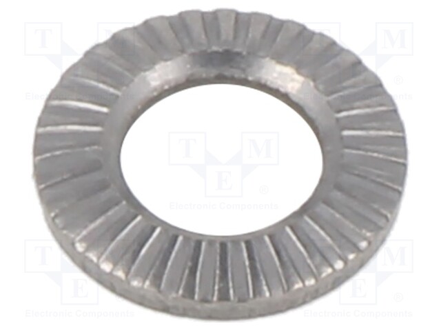 Washer; internally serrated; M4; D=8mm; h=1.2mm; BN 21205