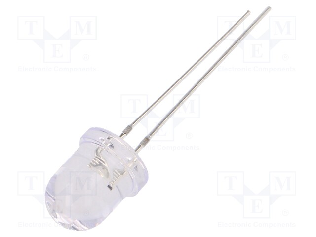 LED; 8mm; white cold; 3000÷4200mcd; 30°; 12mA; 5V; Front: convex