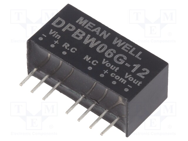 Converter: DC/DC; 6W; Uin: 18÷75V; Uout: 12VDC; Uout2: -12VDC; SIP8