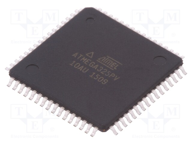 AVR microcontroller; EEPROM: 1kB; SRAM: 2kB; Flash: 32kB; TQFP64