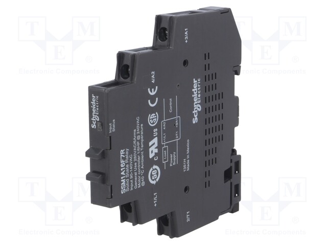 Relay: solid state; Ucntrl: 90÷140VAC; 6A; 24÷280VAC; DIN; 12mm