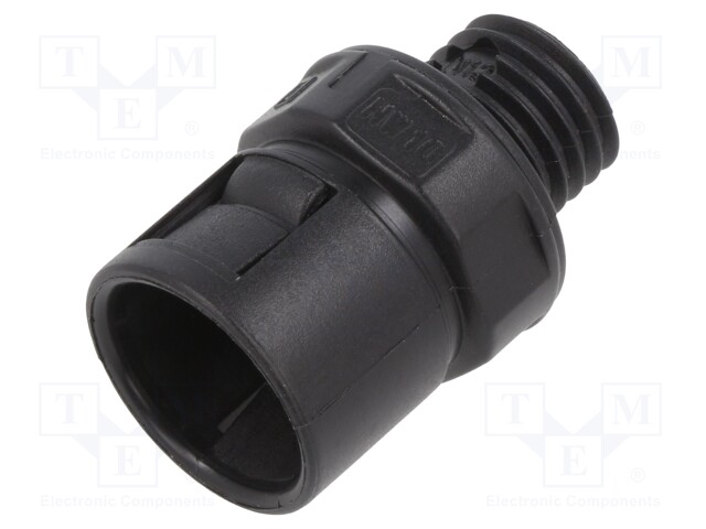 Straight terminal connector; ØBraid : 10mm; polyamide 6; IP65