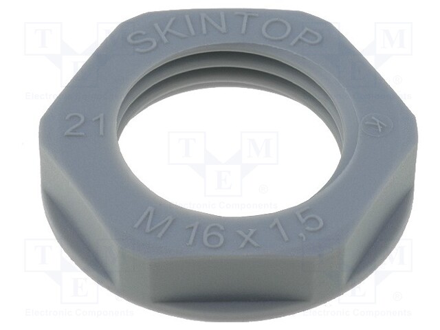 Nut; M16; polyamide; UL94V-2; 22mm; grey; -20÷100°C; Thread: metric