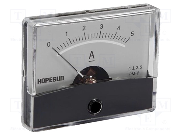 Ammeter; analogue; on panel; I AC: 0÷5A; Class: 2,5; 60x47mm