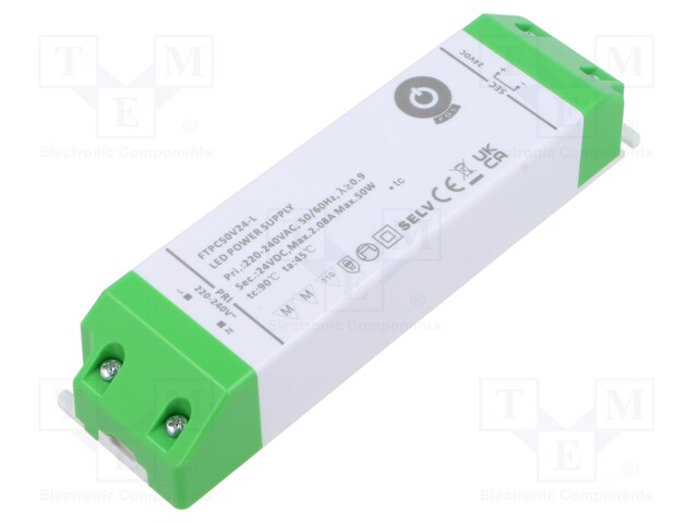 Power supply: switching; LED; 49.92W; 24VDC; 2.08A; 200÷240VAC