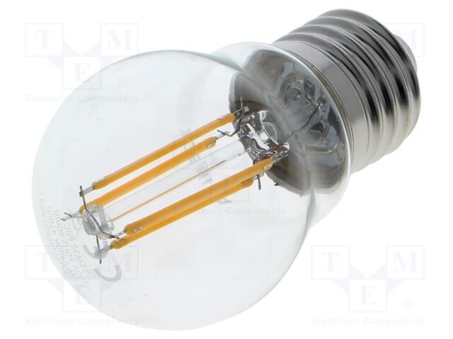 LED lamp; warm white; E27; 230VAC; 470lm; 4.5W; 270°; 2700K