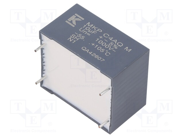 Capacitor: polypropylene; DC-Link; 10uF; ESR: 7.4mΩ; THT; ±5%; 12.5A