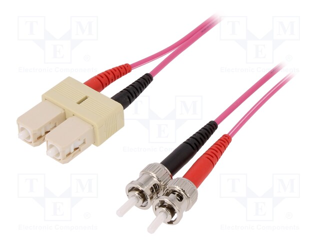 Fiber patch cord; OM4; ST/SC; 2m; LSZH; Optical fiber: 50/125um