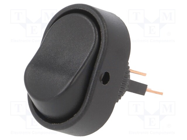ROCKER; SPST; Pos: 2; OFF-ON; 30A/12VDC; black; none; Rcont max: 50mΩ