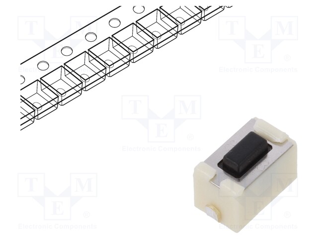 Microswitch TACT; SPST; Pos: 2; 0.05A/12VDC; 4.3mm; OFF-(ON)