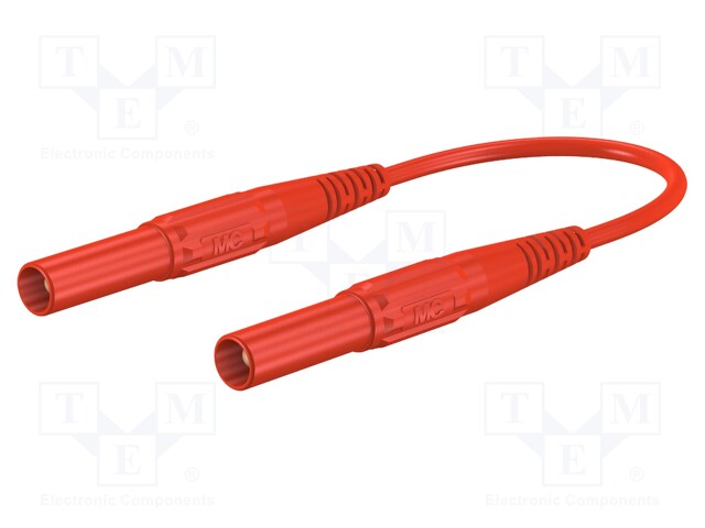 Test lead; 19A; 4mm banana plug-4mm banana plug; insulated; red