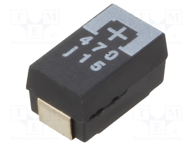 Capacitor: tantalum-polymer; 470uF; 6.3VDC; TPE; SMD; ±20%; 2000h