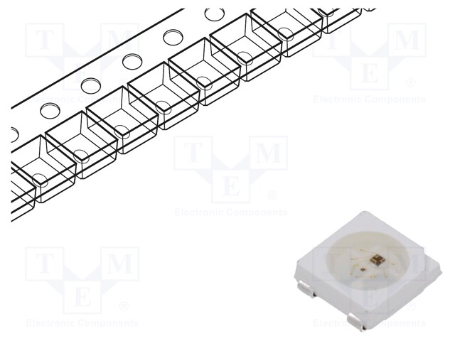 Programmable LED; SMD; 5050,PLCC4; RGB; 5x5x1.6mm; 4.5÷5.5V; 12mA